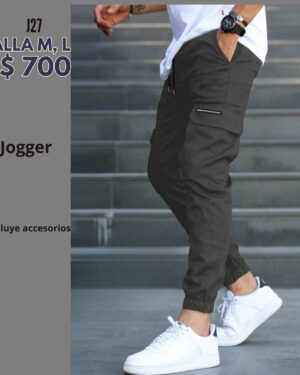 Jogger color gris con letras dear--J27