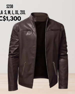 Chaqueta de cuero sintético.--S230