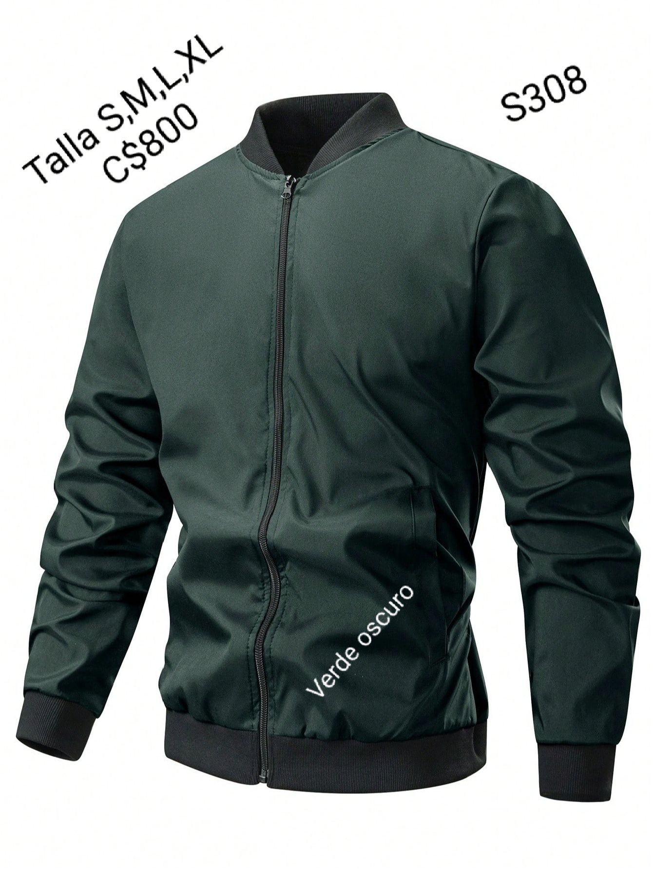 Chaqueta casual color verde