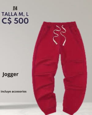 Jogger de tela color rojo--J14