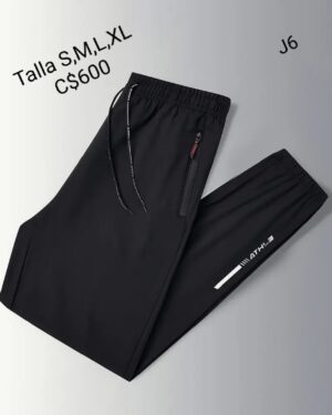 Jogger color negro con bolsa con ziper (copia)