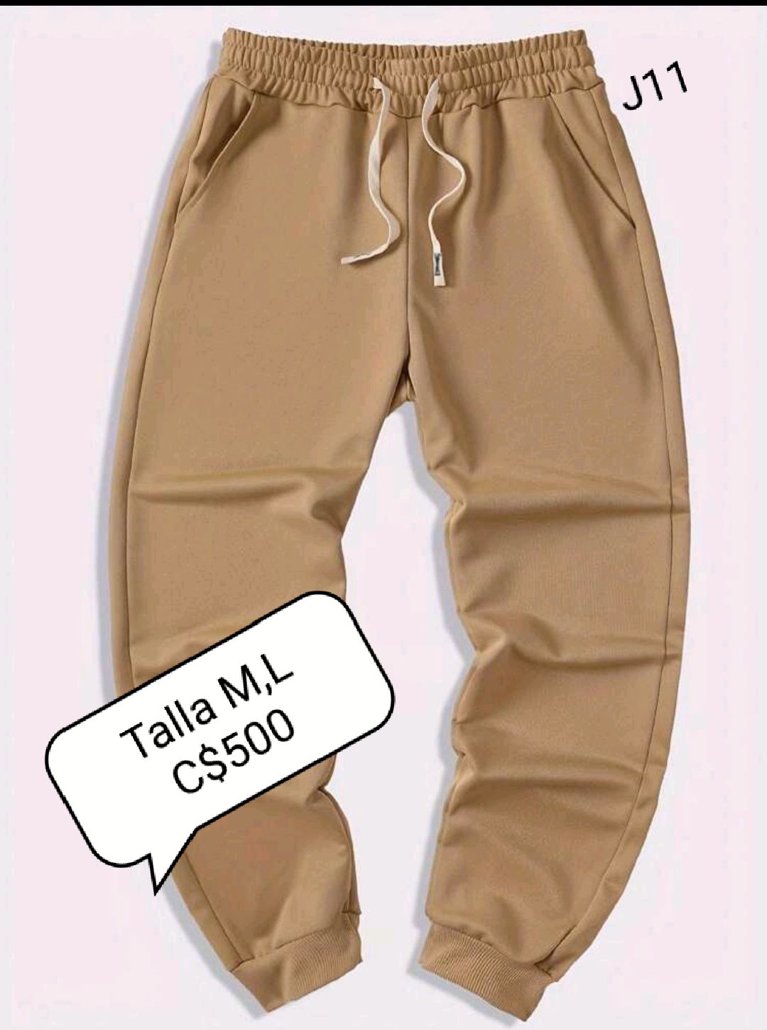 Jogger de tela color Caqui