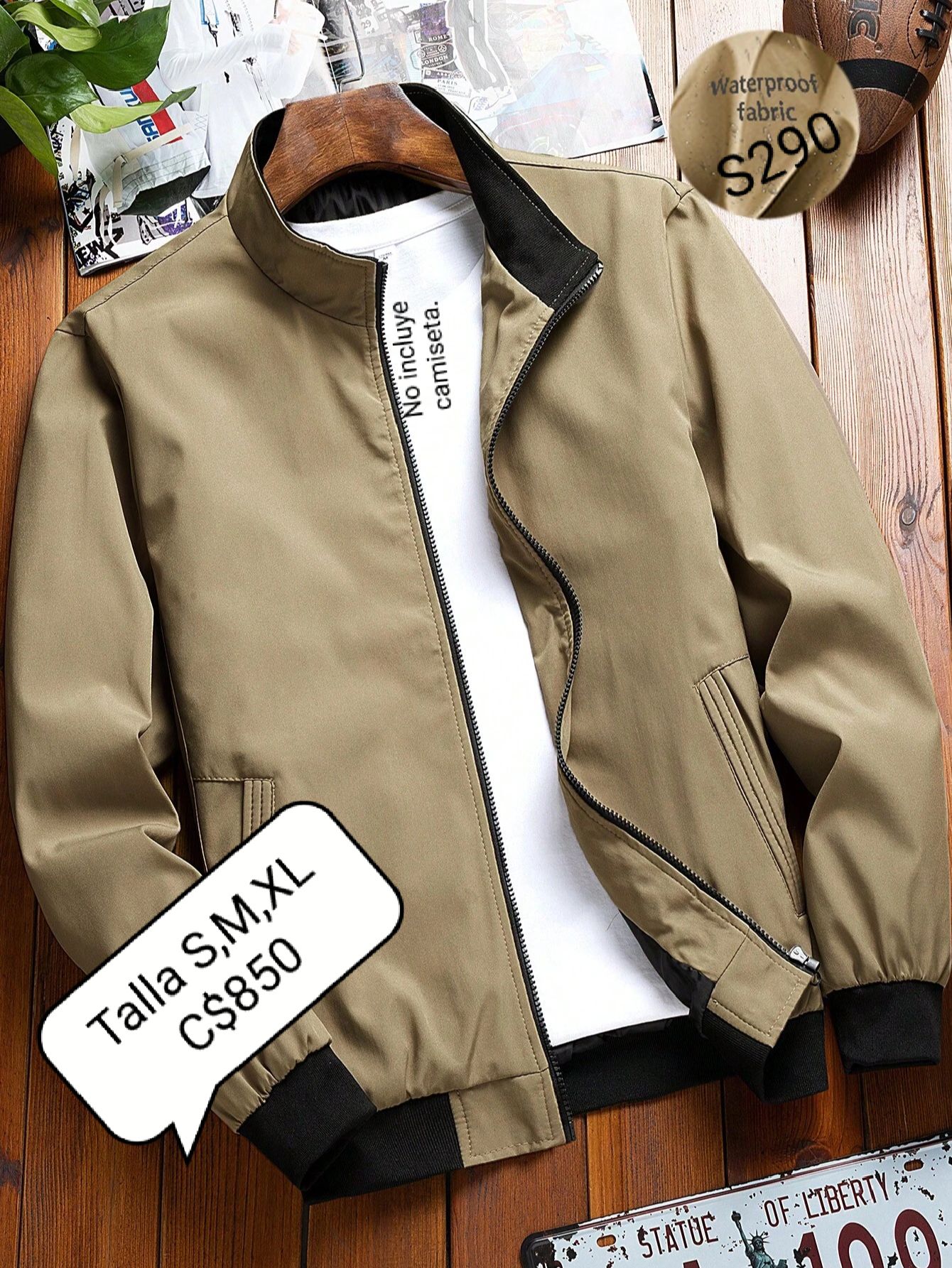 Chaqueta para caballero color Caqui