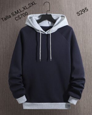 Sudadera con capucha color azul.-S295