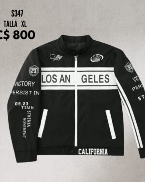 Chaqueta ligera para motorizado blanca con negra.--S347