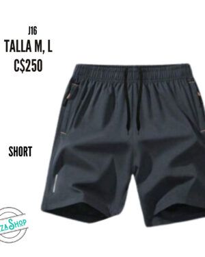 Short gris con bolsa laterales con ziper J16