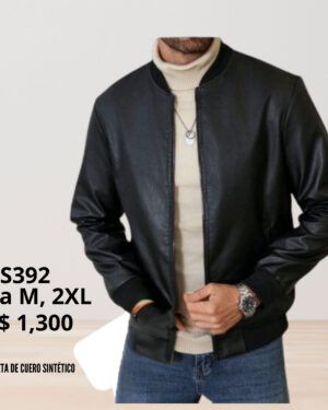 Chaqueta de cuero sintético.--S392