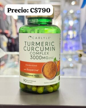 Cúrcuma Complex 3000mg – Carlyle 🌿🔥 con extracto de pimienta negra.