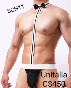 Suspensorio negro con moño.--SH11