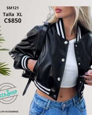 Chaqueta de cuero PU.--SM121