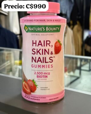 Gomitas para Uñas, piel y cabello. 200 gomitas Biotin