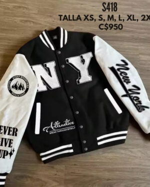 Chaqueta estilo universitaria.--S418