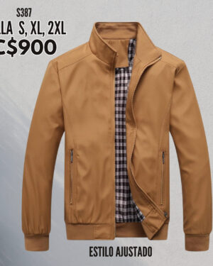 Chaqueta Caqui estilo impermeable (ajustado).--S387