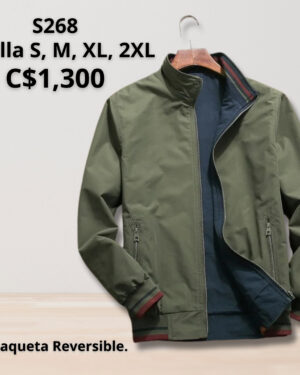 Chaqueta reversible azul y verde--S268