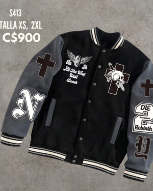 Chaqueta estilo universitaria.--S413