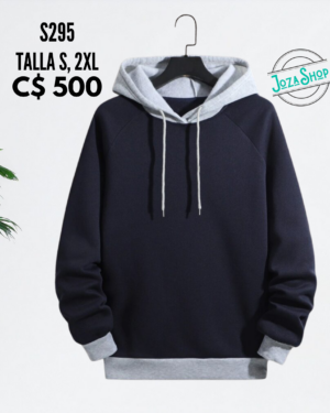 Sudadera con capucha color azul.-S295