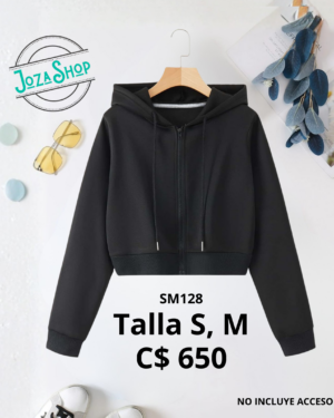 Sudadera negra con capucha - SM128