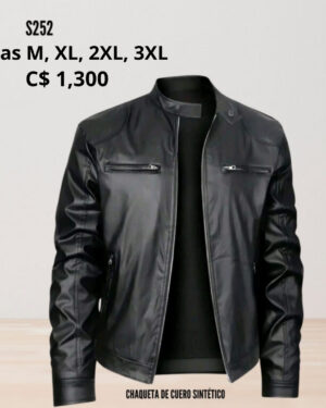 Chaqueta de cuero sintético para hombre.--S252