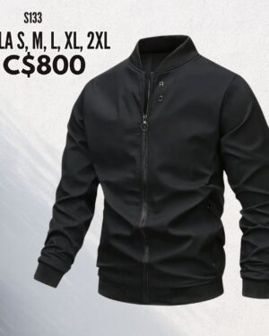 Chaqueta estilo impermeable negra RQ -S133