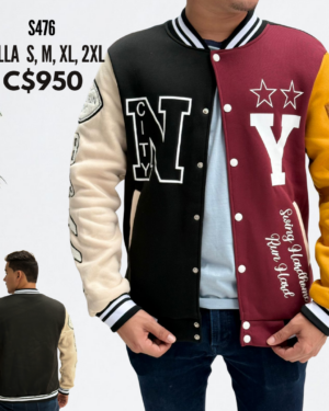 Chaqueta estilo universitaria.--S476