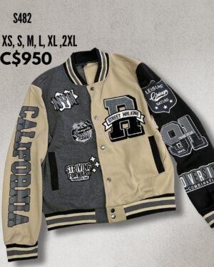 Chaqueta estilo universitaria.--S482