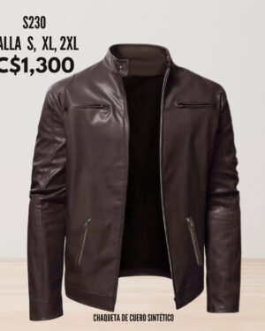 Chaqueta de cuero sintético.--S230