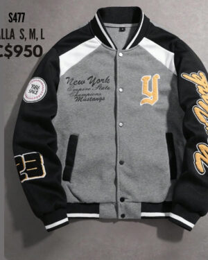 Chaqueta estilo universitaria,--S477