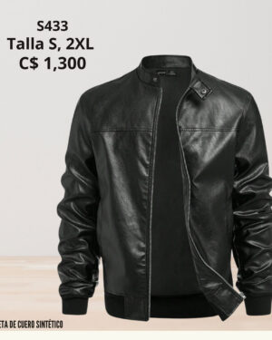 Chaqueta negra de Cuero Sintético - S433