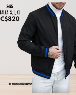 Chaqueta estilo impermeable con bordes en mangas y cuello.--S475