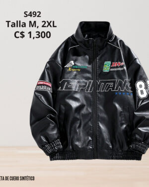 Chaqueta de cuero sintético. S492