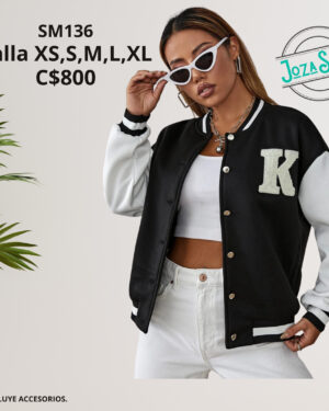 Chaqueta estilo universotaria.--SM136