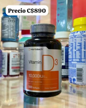Vitamina D3, 10,000 IU - Horbach 500 Softgels