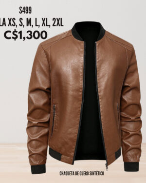 Chaqueta de cuero sintético,--S499