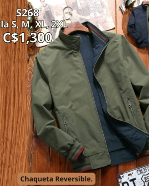 Chaqueta reversible azul y verde--S268