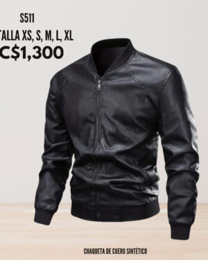Chaqueta de cuero sintético para hombre.--S511