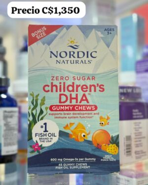 Omega-3 para niños en gomitas 600 miligramos  sin azúcar Nordic.