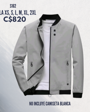 Chaqueta color gris estilo impermeable.--S162