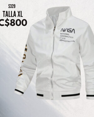Chaqueta blanca estilo impermeable.--S329