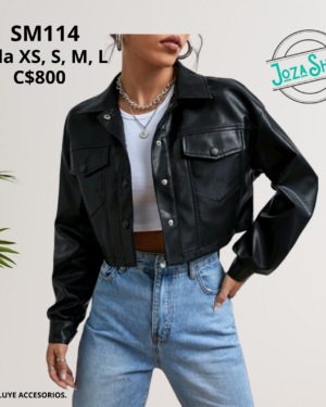 Chaqueta de cuero PU.--SM114