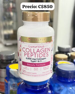 Péptidos de Colágeno de Lujo (Tipo 1 y 3) – 120 Tabletas
