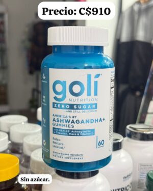 Goli Ashwagandha en gomitas. (Zero Sugar)