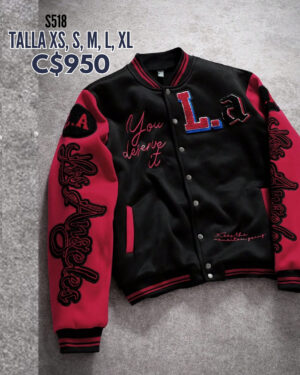 Chaqueta estilo universitario.--S518